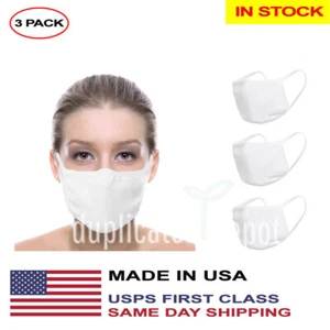 Made In USA Washable Reusable Face Mask (In Stock) - 3 Pack Mouth Cover - Picture 1 of 3