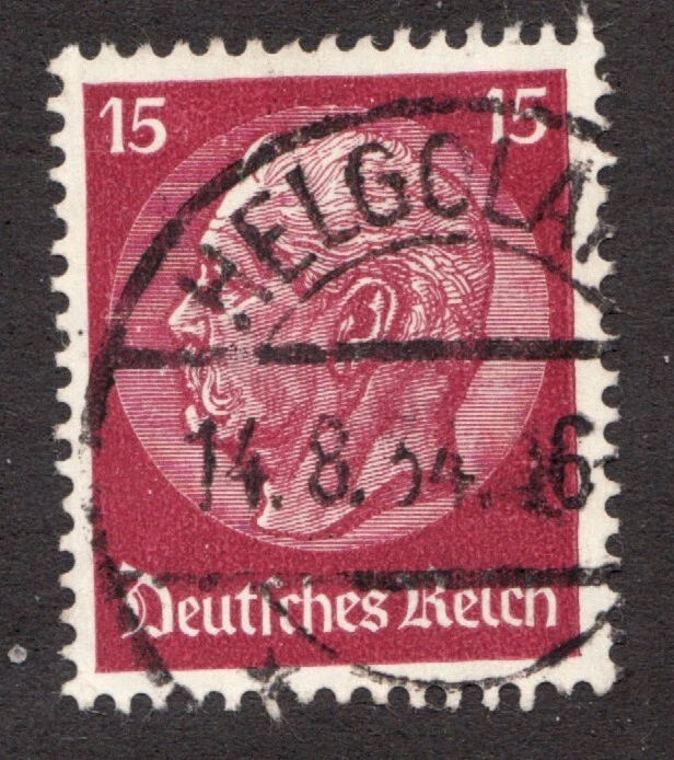 1933 Germany Sc# 407 - 15pf President Hindenburg, Helgoland CDS, Used Cv$26 - Image 1 of 1