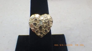 10 Karat Gelbgold Damen Herz Nugget Ring 2,9 g Größe 6,5 (TDY027807) - Bild 1 von 5