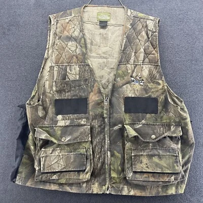 Quail Unlimited Mens Hunting Vest Camouflage Game Pockets Shell Pockets XL *Hole - Image 1 of 4