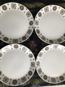 4 VINTAGE JOHNSON BROS. SNOW WHITE IRONSTONE 8” Salad Plates "Malaga - Picture 1 of 3