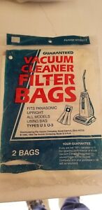 NEW HOOVER vacuum cleaner filter bag 2-pack fits Panasonic upright type U U-3