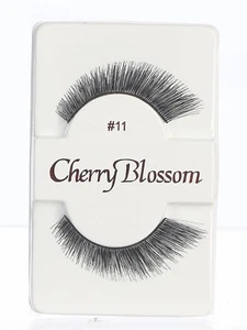 CHERRY BLOSSOM EYELASHES MODEL# 11 -100% HUMAN HAIR BLACK 1 PAIR PER PACK - Picture 1 of 4