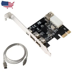 PCIE 1X to 3-port 1394A Firewire Riser Card 800Mbps Expansion Adapter Card - Picture 1 of 6
