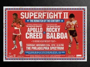 SUPERFIGHT 2 - Rocky vs Apollo Creed - Vintage Look Poster - Rocky Balboa Fight - Picture 1 of 8