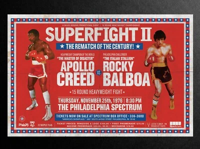 Rocky vs Apollo Creed - SUPERFIGHT 2 - Póster de lucha en Philadelphia Spectrum Foto 1 de 4