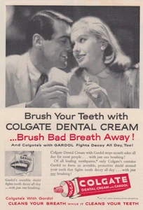 1957 Colgate: Brush Your Teeth with Colgate Dental Cream Vintage Print Ad - Picture 1 of 1
