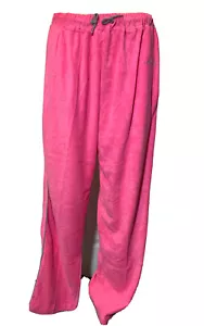 Lounge Pants French Terry Cloth Wide Legs HER GAME 2 Cotton Pink Size XL NEW - Picture 1 of 12