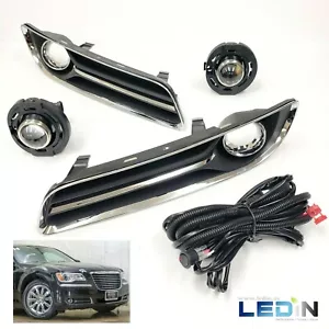 Clear Lens Driving Fog Lights Kit For 2011-2014 Chrysler 300 w/Bezel Bulbs Wires - Picture 1 of 9