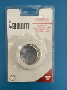 BIALETTI MOKA EXPRESS TIMER MELODY DAMA BREAK ALPHA  (3) GASKETS (1) FILTER - Picture 1 of 5