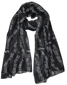 Langer Schals/Tücher & Krawatte mit Musiknoten Notenschlüssel Musikveranstaltung - Bild 1 von 32