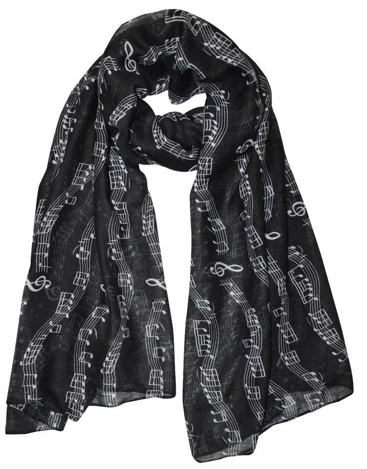 Langer Schals/Tücher & Krawatte mit Musiknoten Notenschlüssel Musikveranstaltung