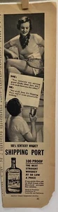 Shipping Port Kentucky Whiskey Magazine AD 1935 Tennis Players & Racket - Picture 1 of 3