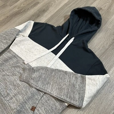 Sudadera con Capucha Doublju Para Mujer Talla L Bloque de Color Negro Gris Bolsillo Doble (W) Foto 1 de 4