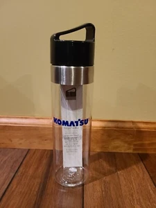Brand New KOMATSU Clear Plastic Reusable Water Bottle 20 oz  - Picture 1 of 2