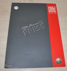 Alfa Romeo Frankfurt 1999 Press Folder Photo Brochure Prospekt ENG Edition - Picture 1 of 2