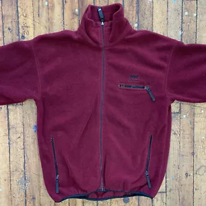 Vintage Helly Hansen Maroon Full Zip Fleece Sweatshirt / Jacket - Picture 1 of 10