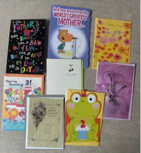 Vtg American Greetings Hallmark Card Lot (8) Fathers Mothers Day Sister Birthday - Picture 1 of 5