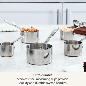 All-Clad Kitchen Accessories Stainless Steel Measuring Cup Set 5 Piece Cookware - Picture 1 of 7