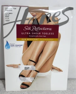 Neu im Paket Hanes Silk Reflections Ultra Sheer Toeless Strumpfhose Bisque GH - Bild 1 von 8