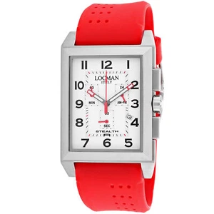 Locman Men's Stealth White Dial Watch - 242WH2BK/RD - Picture 1 of 1