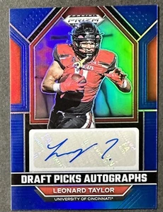 Panini Prizm DP RC Auto Blu 2023 /149 Leonard Taylor Jaguars - Foto 1 di 3