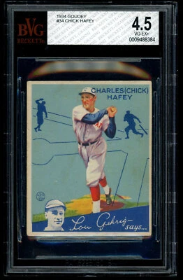 1934 Goudey 34 Chick Hafey RC - BVG 4.5 HOF RC - Image 1 of 2
