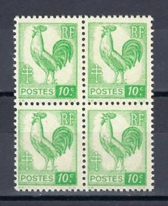 France 1944 Sc# 477 Gallic cock 10c block 4 MNH - Picture 1 of 1