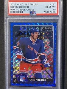 2016 OPC Platinum CHRIS KREIDER Royal Blue Cubes /99 PSA 10 Rangers (POP 1)