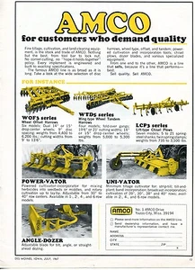 Pubblicità Stampa 1967 Alexander Manufacturing Co AMCO Erpici Power & Uni-Vator & Dozer - Foto 1 di 2
