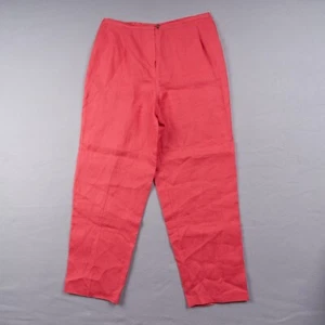 Harve Benard Pants Womens Sz L Red/Pink Linen High Waist Straight Leg Pull On n - Picture 1 of 11