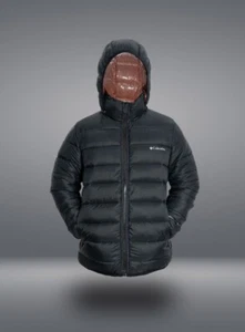 COLUMBIA⚫️Detachable Hood Chest:44" INCH OMNI-HEAT DELTA PUFFER BLACK JACKET⚫(M) - Picture 1 of 9