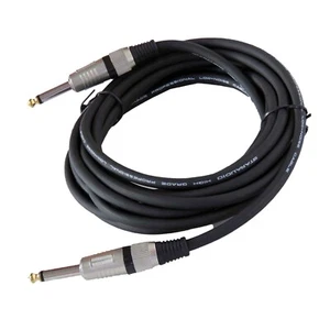 Cable macho de 15 ft 1/4"" 6,35 mm a 1/4"" 6,35 mm macho micrófono altavoz mono conector - Imagen 1 de 16