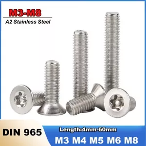 Countersunk Security Bolts A2 Stainless Steel Torx Vandal Proof Screws DIN 965 - Picture 1 of 67