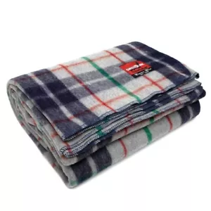 Classic Wool Plaid Blanket - Grey/Blue Plaid - Picture 1 of 1