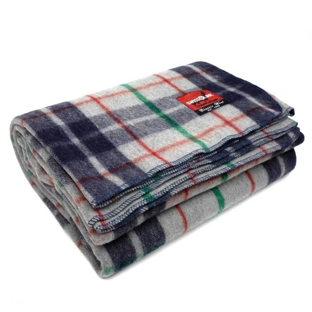 Classic Wool Plaid Blanket - Grey/Blue Plaid - Image 1 of 1
