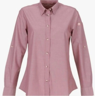 Chef Works Women's Chambray Shirt Dusty Rose-Small - Image 1 of 4