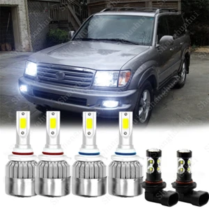 For Toyota LAND CRUISER 1998-2007 6000K LED Headlights + Fog Lights Bulbs Combo - Foto 1 di 12