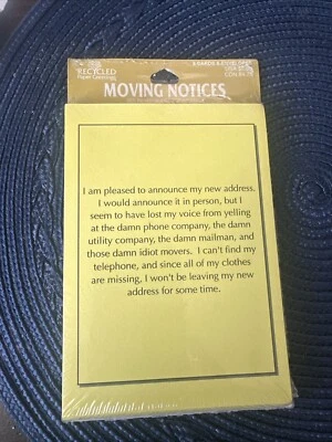  NEW ADDRESS ANNOUNCEMENT CARDS 8 Announcements/ 8  Envelopes - Image 1 of 2