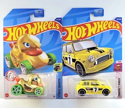 Hot Wheels: 2022 Treasure Hunt - Yellow Morris Mini Cooper & Gold Duck 'N' Roll - Image 1 of 4
