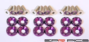 12x Anodized Purple Billet aluminium fender washer & Bolt 180sx 200SX skyline - Picture 1 of 3