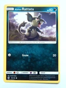 Alolan Rattata 76/149 NM Sun & Moon Base Set TCG Card ENG Darkness Common - Picture 1 of 2