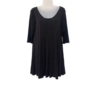 Eileen Fisher 100% Seide Größe M Biesen Plissee vorne Halbarm Oberteil Bluse - Bild 1 von 11