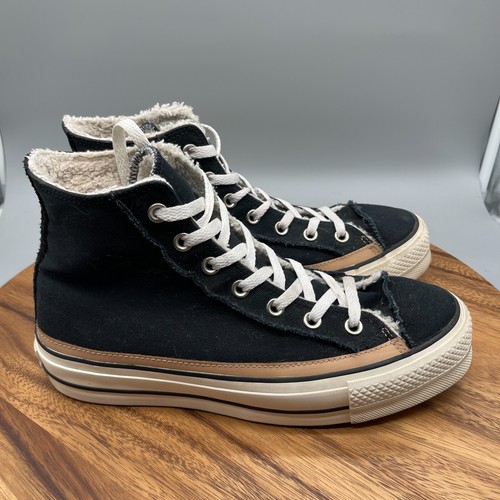 Scarpe Converse Chuck Taylor All Stars donna taglia 10 bordo grezzo plateau ciao nere