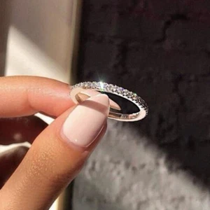 Gorgeous 925 Silver Filled,Gold,Rose Gold Wedding Ring Cubic Zircon Ring Sz 6-10 - Bild 1 von 7