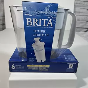Brita 6 Cup Water Filter Pitcher w/1 Standard Filter BPA Free Metro White NEW - Picture 1 of 4
