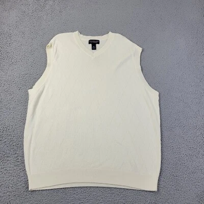 Chaleco Roundtree & Yorke Para Hombres 3XLT Alto Algodón Cuello en V Marfil Pullover Sin Mangas Foto 1 de 4