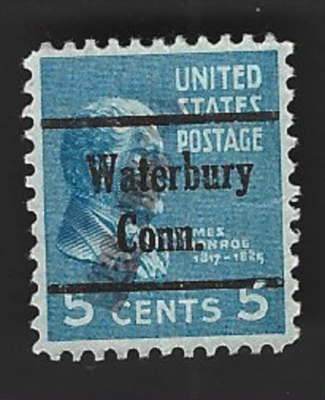 Scott# 810 5c Monroe precancel - WATERBURY CONN. - (A-5) - Image 1 of 2