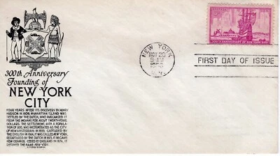 1953 FDC 300th Anniversary New York City C. Stephen Anderson ST3463 - Image 1 of 3