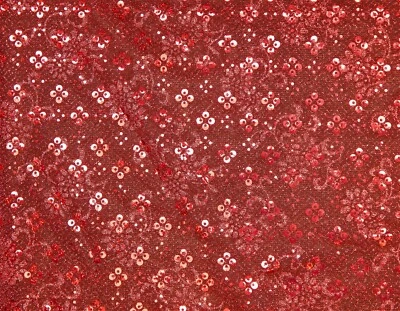 Tela floral lentejuelas color rojo por yarda 62" ancho Foto 1 de 3